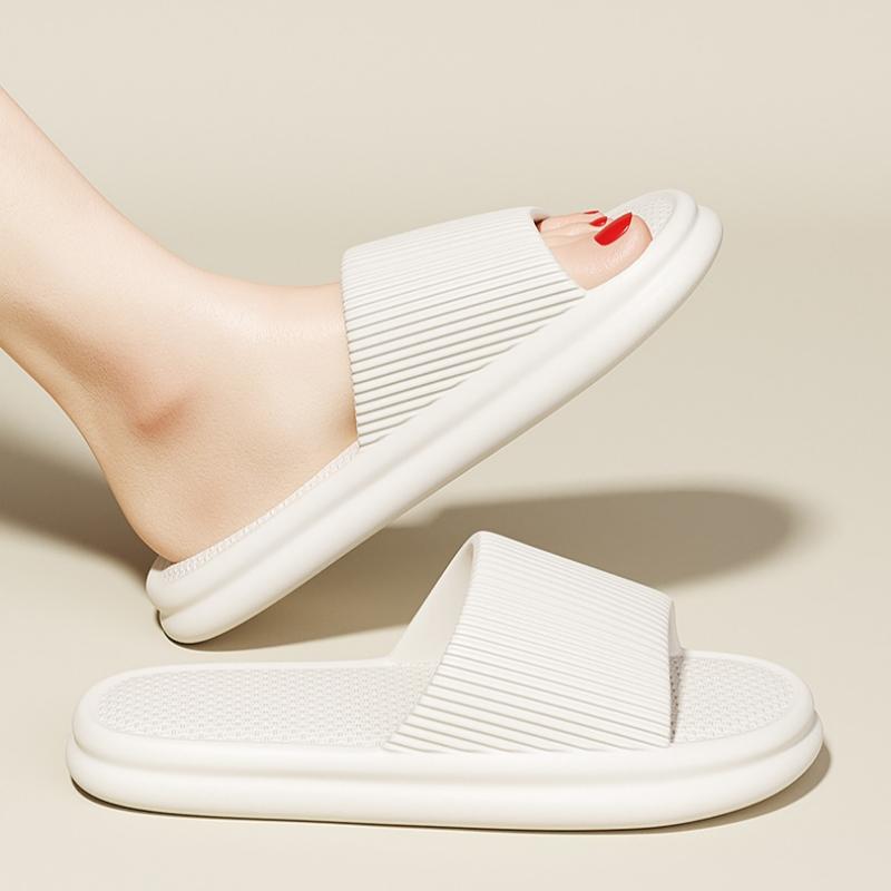 Women Summer Concise EVA Slippers Men Soft Home Slides Couples Bathroom Non-slip Sandals Adults Comfortable Outdoor Beach Shoes