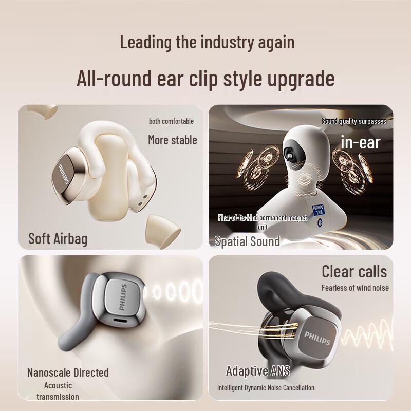 Philips TAQ4220 Open-Ear Clip Sport Bluetooth Earphones