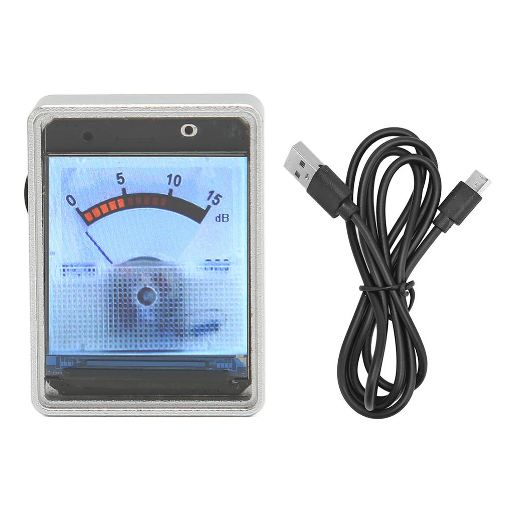 VU Meter Aluminium Alloy Shell 1.3 Inch Display Voice Activated Button Adjustment VU Panel Meter Lev
