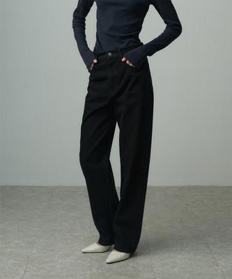 RE RHEE Straight Denim Pants Raw Black