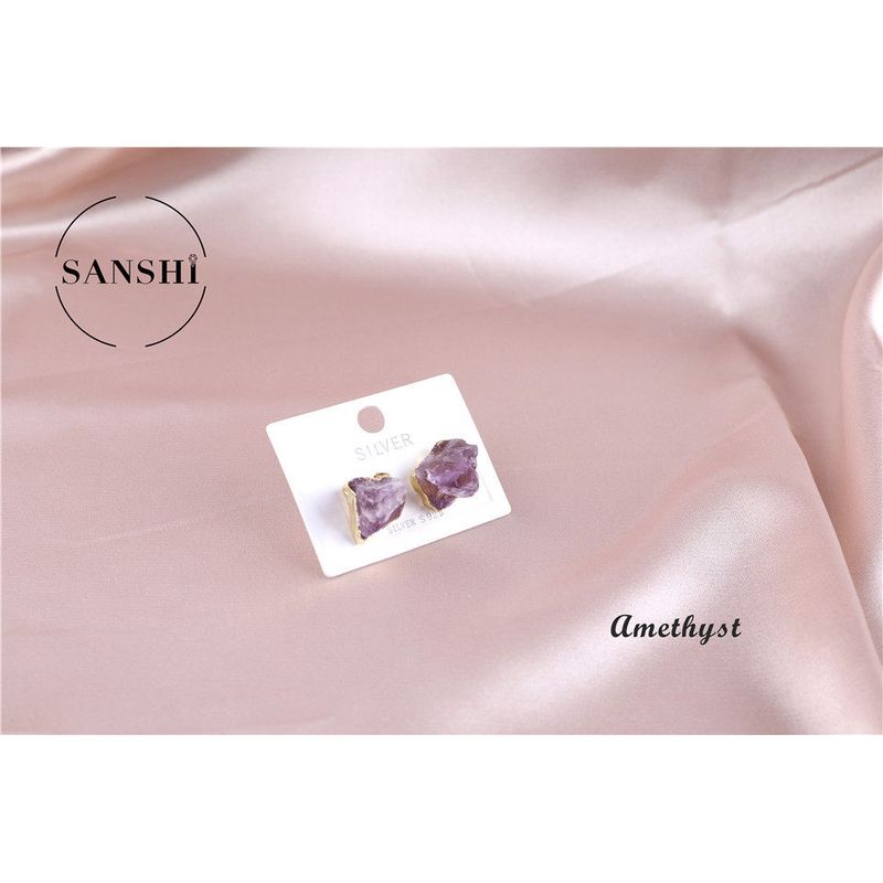 Accessible Luxury Fashion Delicate Earrings Retro Crystal Natural Stone Amethyst|Purely Natural