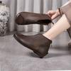 Johnature Bottines plates rétro en cuir véritable à bout rond et semelle souple, chaussures polyvalentes pour femmes