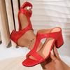 Large Size High-heeled Cool Slippers Summer New European and American Fashion Side-empty Stiletto Slippers