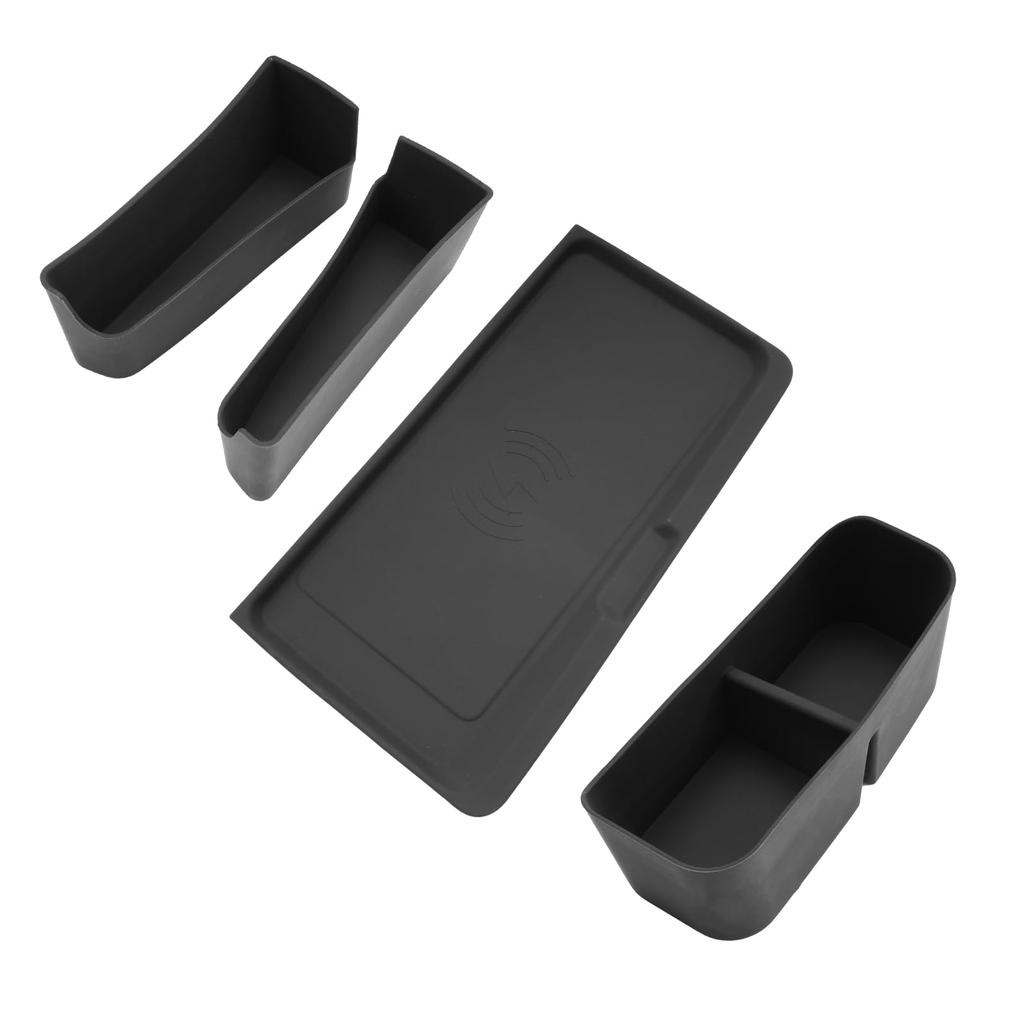 SHAOHAO 3-Piece Rubber Mat Set for Toyota Alphard 40 / Vellfire 3 — Wireless Tray, Door Tray, Cup Holder