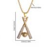 Baseball Stick Hip Hop Sports Full Diamond Necklace Mens Trendy Accessories European and American