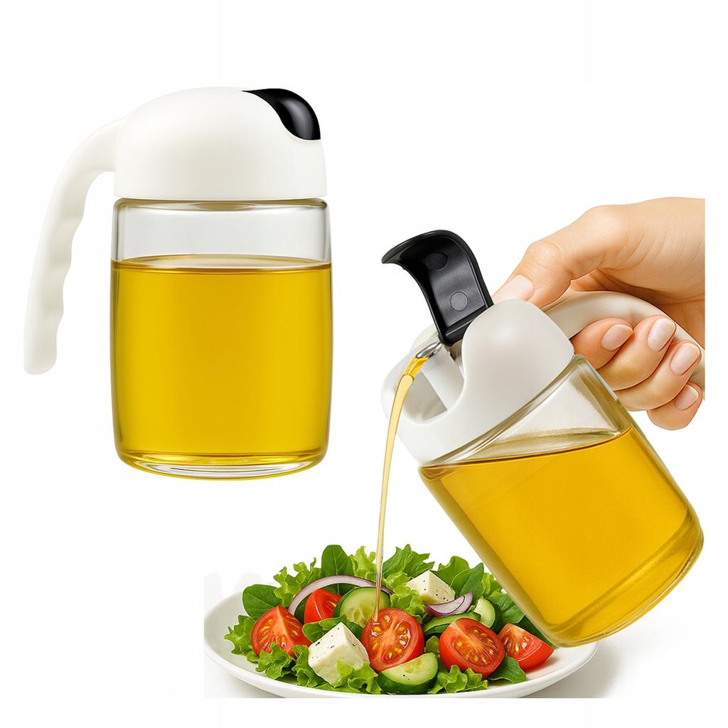 Glass oil dispenser 300 ml with handle - olive oil vinegar sauce oil spices