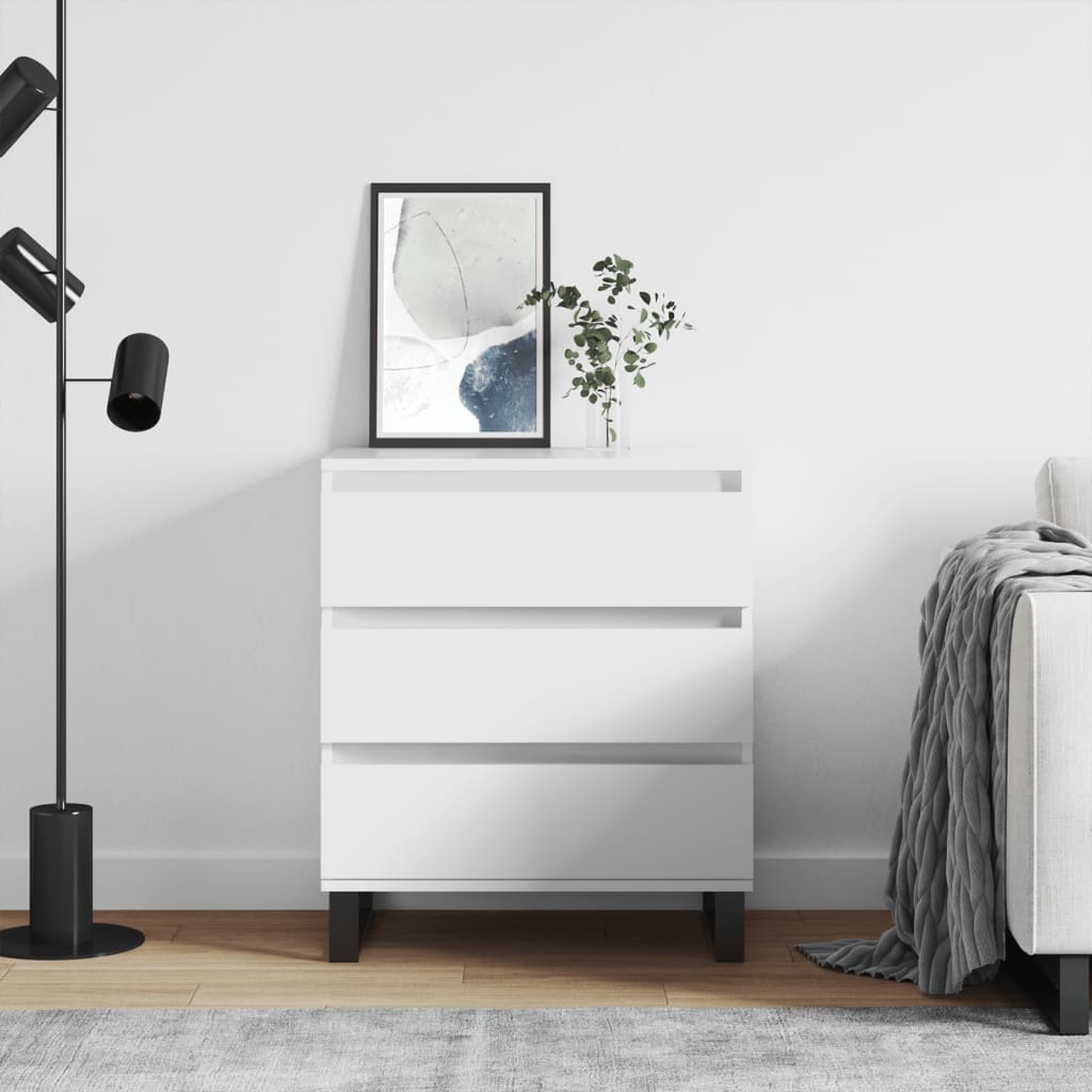 Chest of Drawers, White, 60X35X70 Cm, Wood-based Material