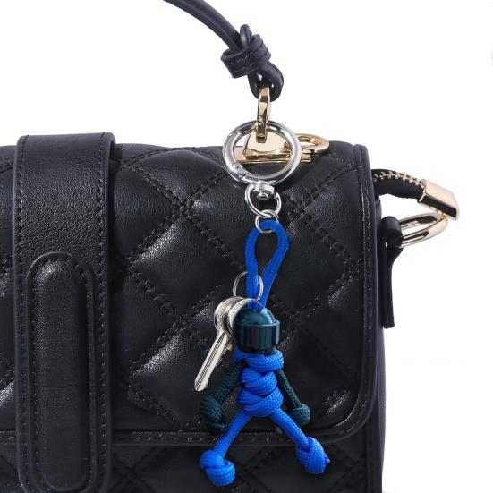 Braided Rope Keyring Skeleton Soldier Backpack Pendant Keychain with Helmet Design Portable Lightweight Keyring