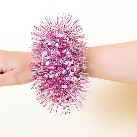 6 Stück Cheerleading-Pompons, elastisches Armband, Pferdeschwanzhalter, Haarseile, Party-Kostüm, Geschenke in Großpackung für Teamfeier, Volleyballspiel