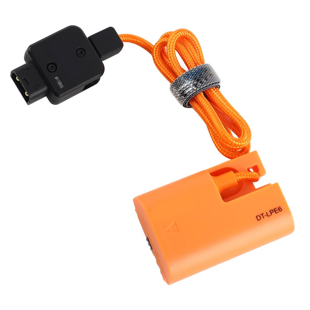 ZGCINE DT LPE6 D Tap To LP E6NH Dummy Battery with Braided Wire DC Coupler Accessory for Canon R R5 R6 R5 C R7 R6 Mark