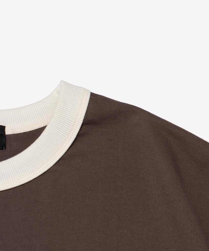 Cargo Bros Washed Heritage Garment Ringer T-Shirt (Brown)