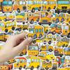 50 Sheets Cartoon School Bus & Cute Planner Stickers for Phone Cases, Suitcases, and Notebooks