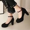 Women's High Heels Wedding Shoes Platform 2025 New Spring Strap Dress Pumps Luxury Black Gold Heeled Party Office Shoes Female