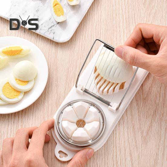 Kráječ na vejce 3 v 1 se závěsným otvorem Potravinářské potřeby BPA Free Odnímatelný řezací drát Kráječ na vařená vejce Kráječ do kuchyně