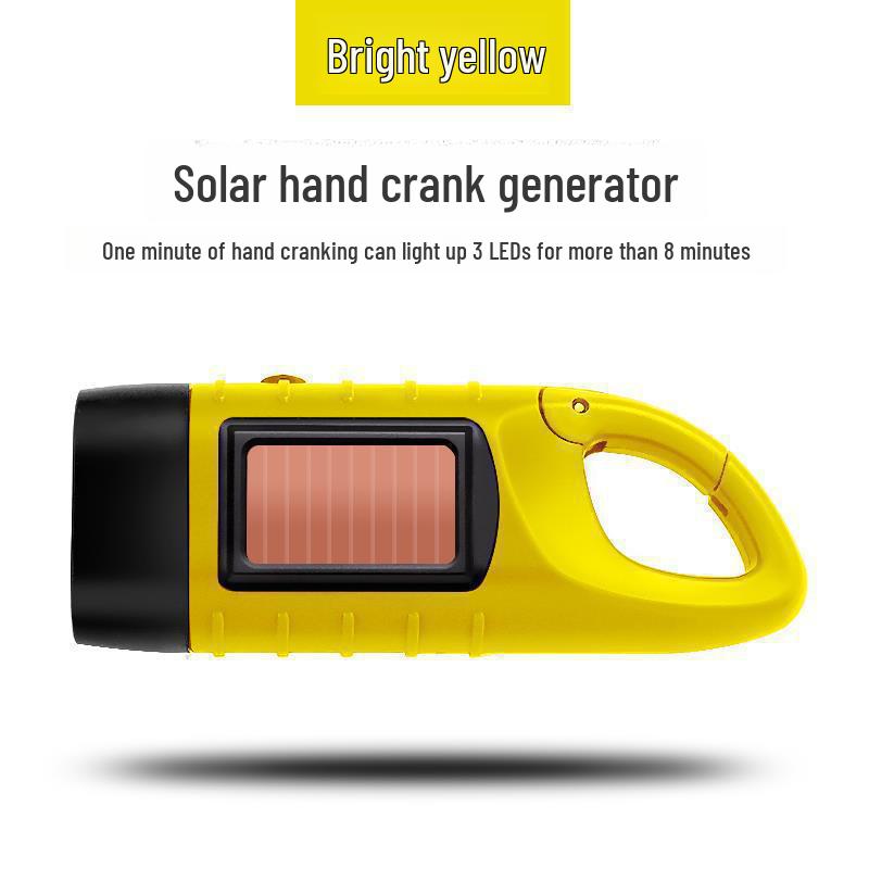 Hand-cranked Solar Power Flashlight: Portable Emergency Light
