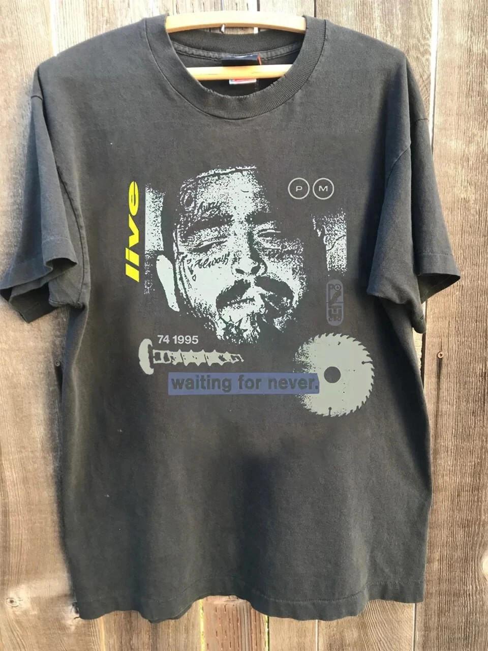 Post Malone Waiting For Never charcoal Graphic T shirt Unisex tee M