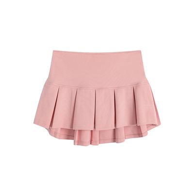 Invisible Zipper Short Pleated Skirt Women's Summer New Thin A-word Short Skirt Sports Anti-light Skirt