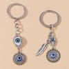Cute Enamel Lucky Evil Eye Keychain Metal Keyring Pendant for Car Key Holder Women Girls Handbag Charms DIY Jewelry Gifts