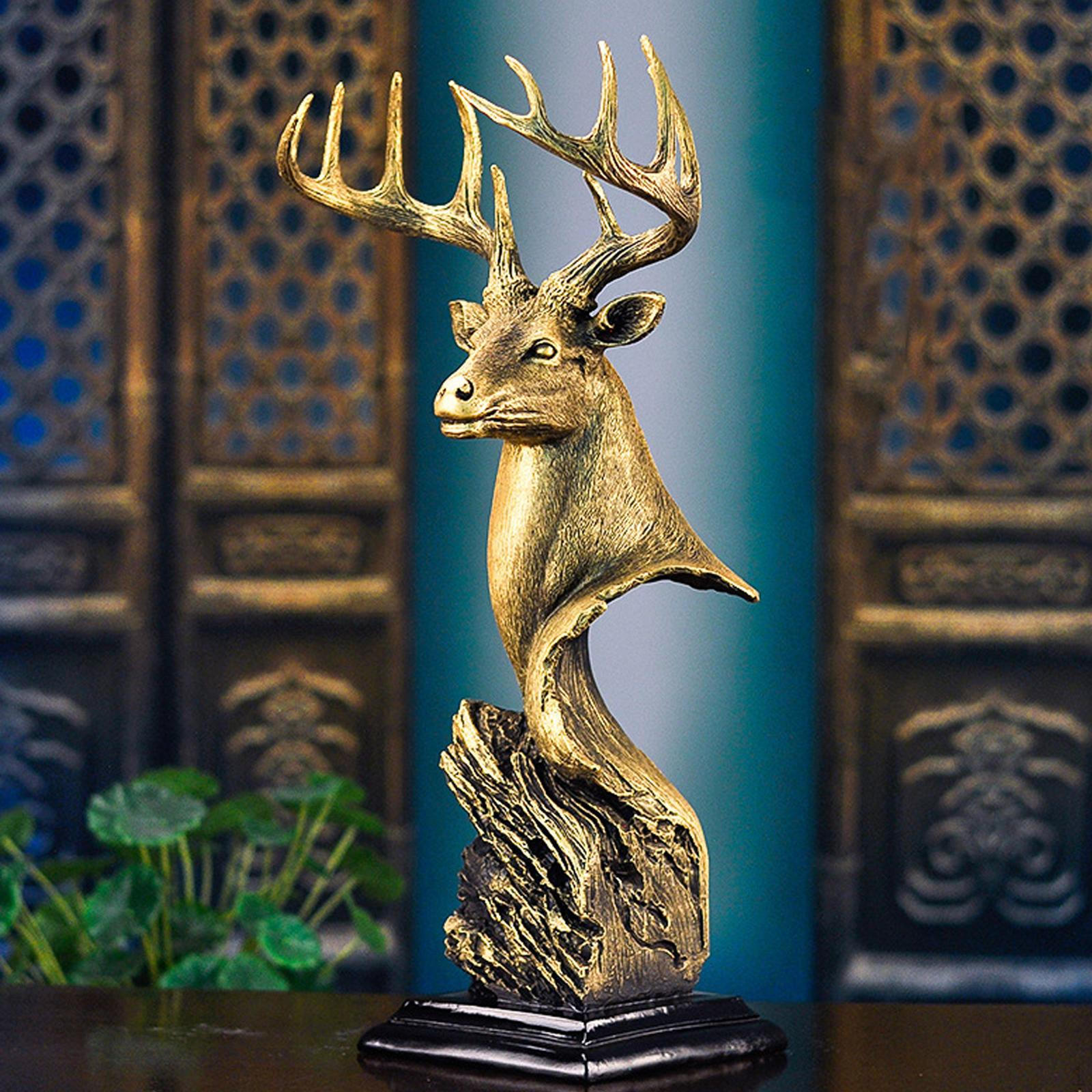 

Resin Deer Figurine Statues Table Ornament for Shelves, Bookcases, Counters Accessories Decorative