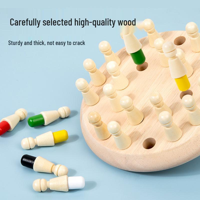 Children's Wooden Memory Chess: Educational Puzzle for Focus, Parent-Child Interaction, and Early Learning