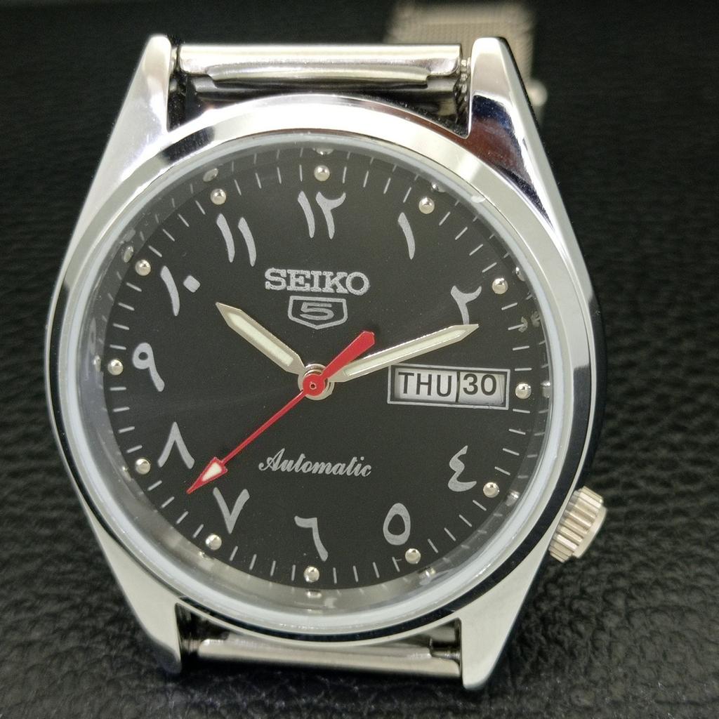 REFURBISHED AUTOMATIC SEIKO 5 JAPAN 6309A MENS ARABIC BLACK DIAL WATCH a427361-2 QRL-a427361