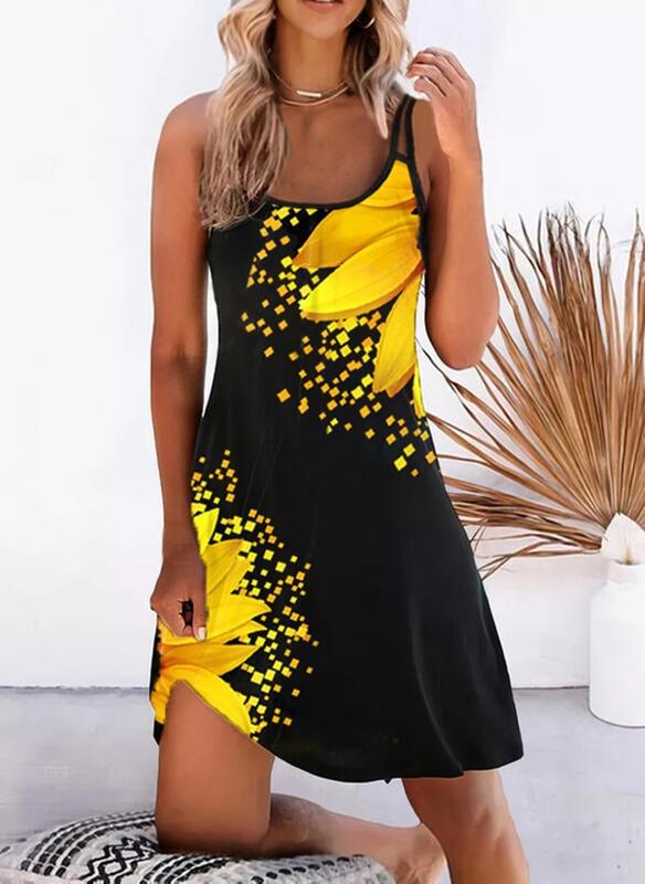 

Kadın Kalın Askılı çiçek Baskılı Gipeli Süprem Kumaş Elbise