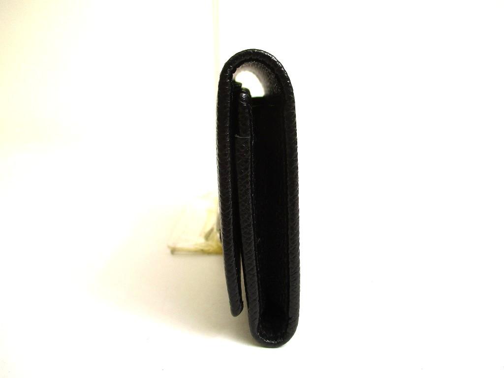 Authentic BVLGARI Logo Clip Black Leather Business Card Case Card Holder #b061  Seller refurbished