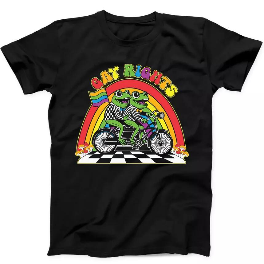 Gay Rights Funny Frog LGBT Rainbow Best Seller Funny Gift Black Tee T Shirt 319