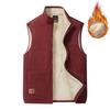 Colete de pele de cordeiro masculino: Quente, forrado de veludo, gola alta, grosso, casual, versátil, moderno, tamanhos grandes.