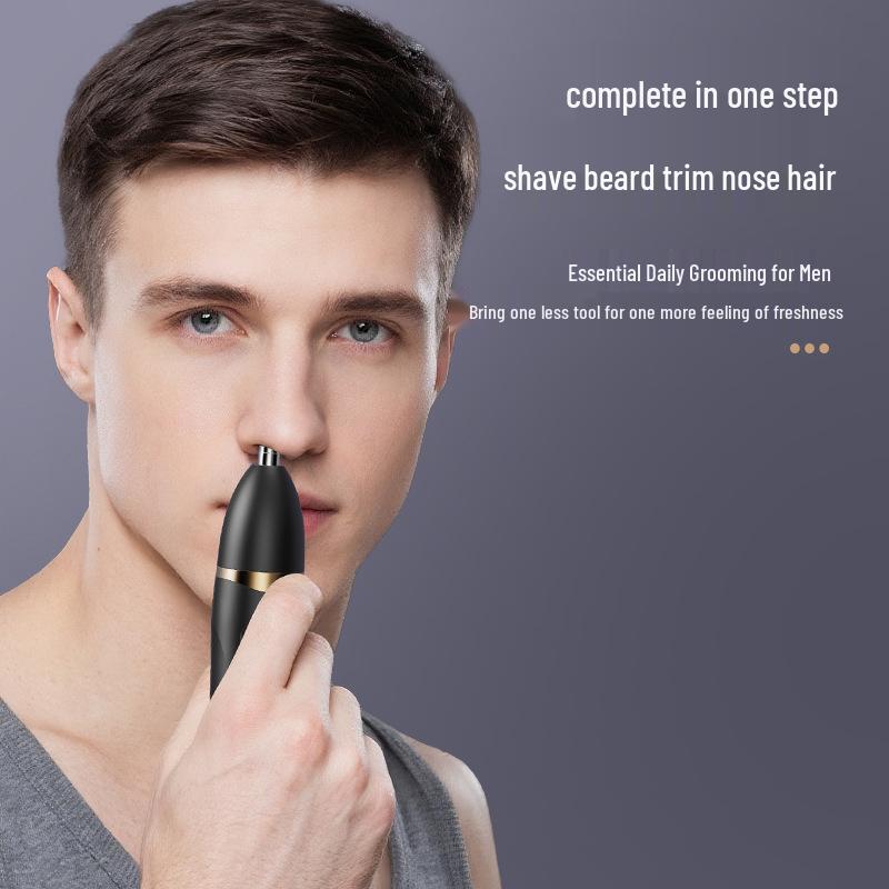 Rechargeable Men's Electric Nose Hair Trimmer & Shaver - Washable Round Head Nasal Cleaner