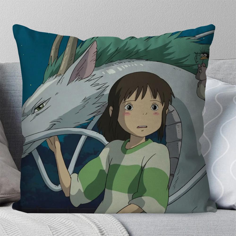 1 Stück S-Spirited A-Away Anime Film Kissenbezug Quadratisches Kissen SchlafzimmerSofaFreizeitKomfortKissenAutoWohnzimmer Heimdekoration 40X40