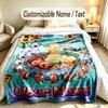 Adventure Journey Theme Soft Blanket Personalized Custom Name Text Print Warm Blanket Home Sofa Bedroom Decor