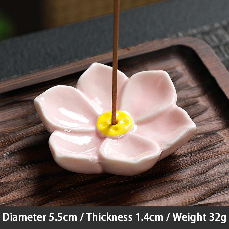 Incense Flat Bottom Censer Holder Ceramic Delicate Creative Portable Flower Incense Stick Holder