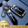 För VOLKSWAGEN VW VW Bil Metall Fjärrkontroll Nyckelskal Skydd För Volkswagen Tiguan MK2 Magotan Passat B8 CC För Skal Nyckelring Acce