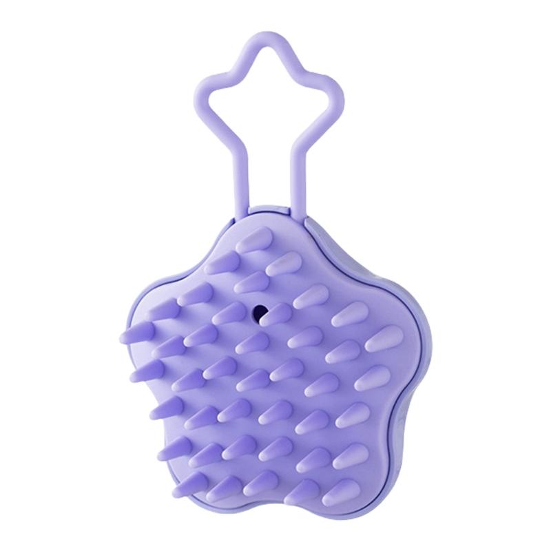 

Hair Washing Brush Wet and Dry Shampoo Brush Silicone Scalp Massage Brush Hair Shower Comb Shampoo Hair Brush фиолетовый