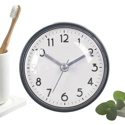 Bathroom Clock Waterproof Suction Cup Waterproof Battery Operated Alarm 3 Inches Small Clock for Bathroom for Home Office Living
