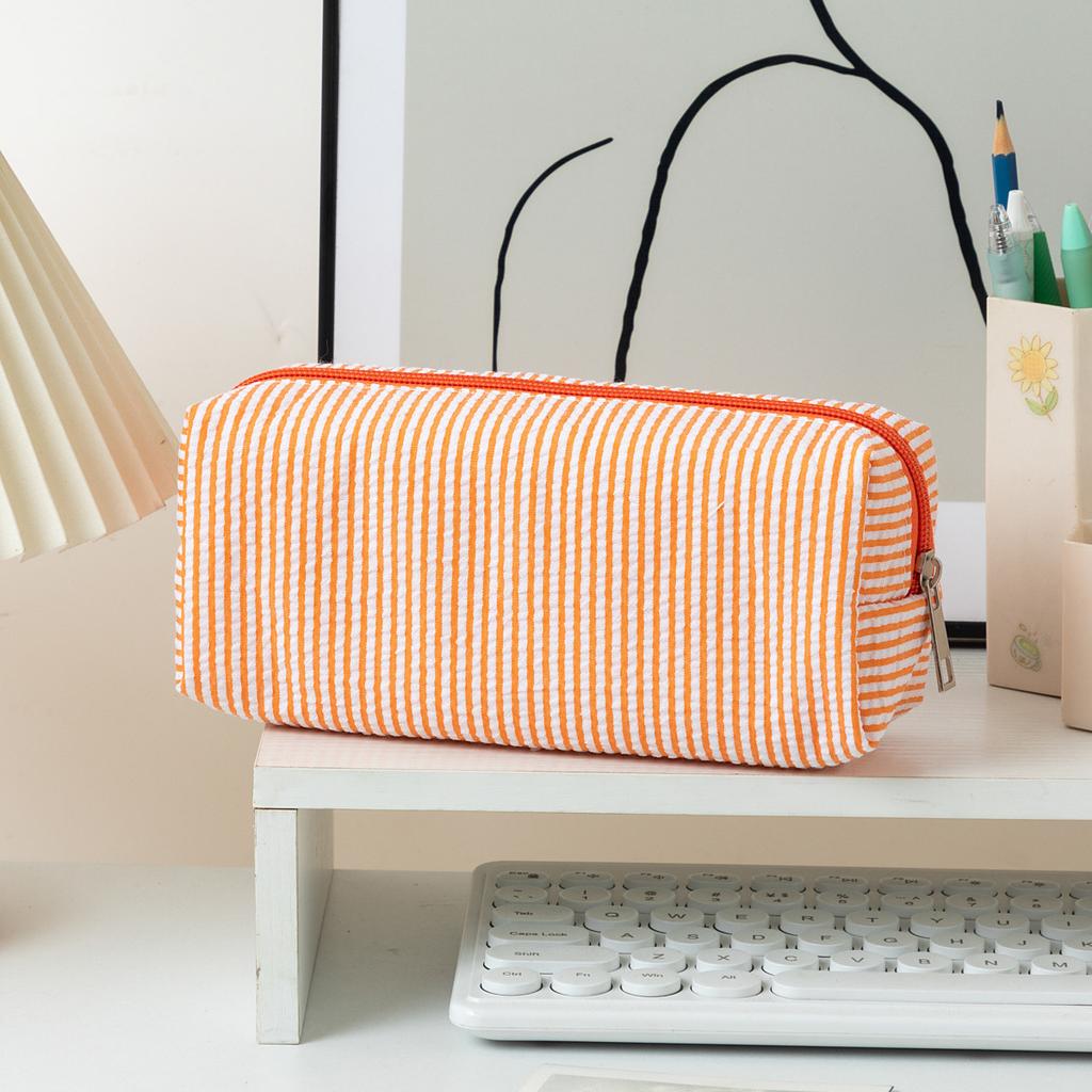 1pz Astuccio con Motivo a Righe Colorate con Cerniera Liscia Borsa per Cancelleria Bellissima Pochette A3141