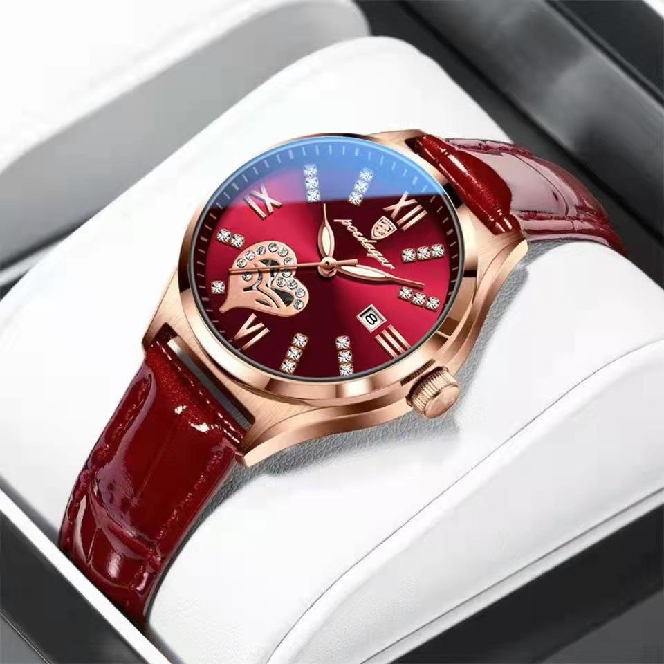 Certified Diamond-Encrusted Calendar Waterproof Luminous Women'S Watch Student Fashion Trend Durable