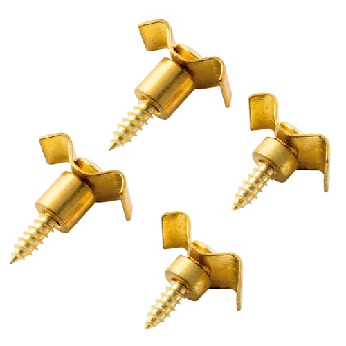 Musiclily Basic Vintage Feather-Shaped String Retainers for Squier Strat and Tele Electric Guitars, Gold (Set of 2)