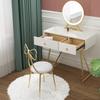 Makeup Stool Chair with Removable Backrest Soft Cushion PU Lther Vanity Chair for Bedroom Vanity