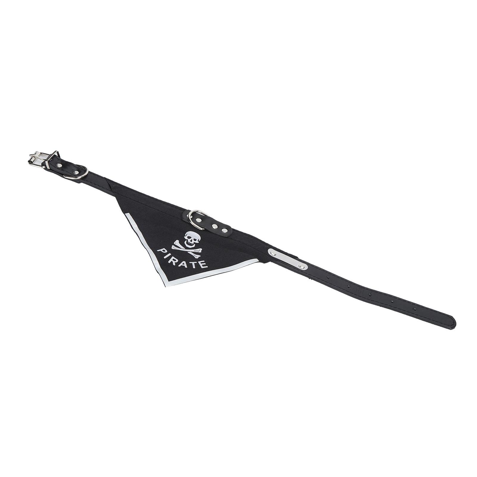 Écharpe Mode pour Animal de Compagnie Motif Tête de Mort Collier pour Chien Écharpe de Cou en PU Vêtements pour Animaux de Compagnie
