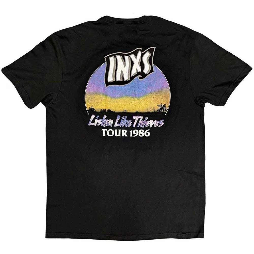 

INXS 100% Cotton T-shirt Mens Tees Top Listen Like Thieves Tour new Official Unisex Black 4XL