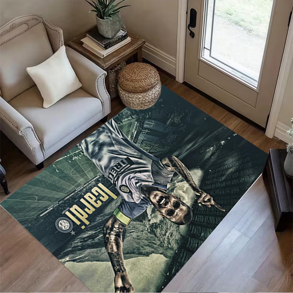 Inter Milan Celebration Floor Rug Office Rug Suitable for Study Room Outdoor Playrooms Bedrooms Anti-slip Rug Decorate Offices Best for Christmas
