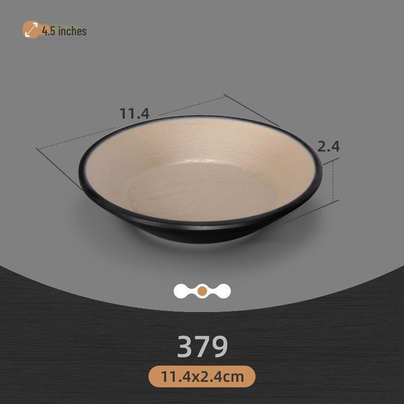 Commercial Melamine Two-Color Drop-Resistant Teacup and Imitation Porcelain Dish Set for Hot Pot Cuisine with Compartments.