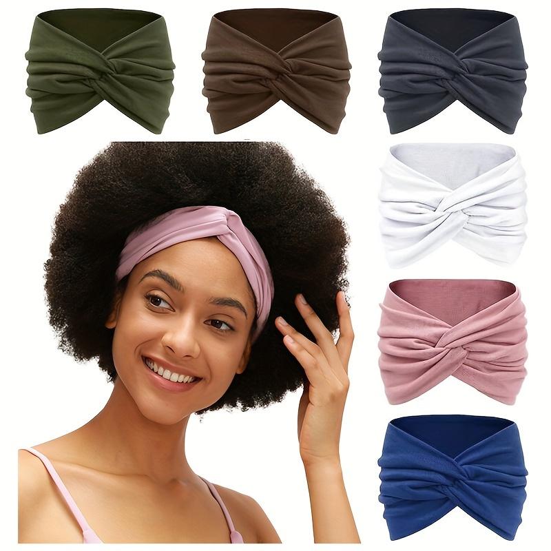 6 Stück Boho Stirnbänder für Damen, Vintage bedruckte elastische Haarbänder, rutschfeste stilvolle Haaraccessoires, mehrteiliges geknotetes Kopfschmuck-Set