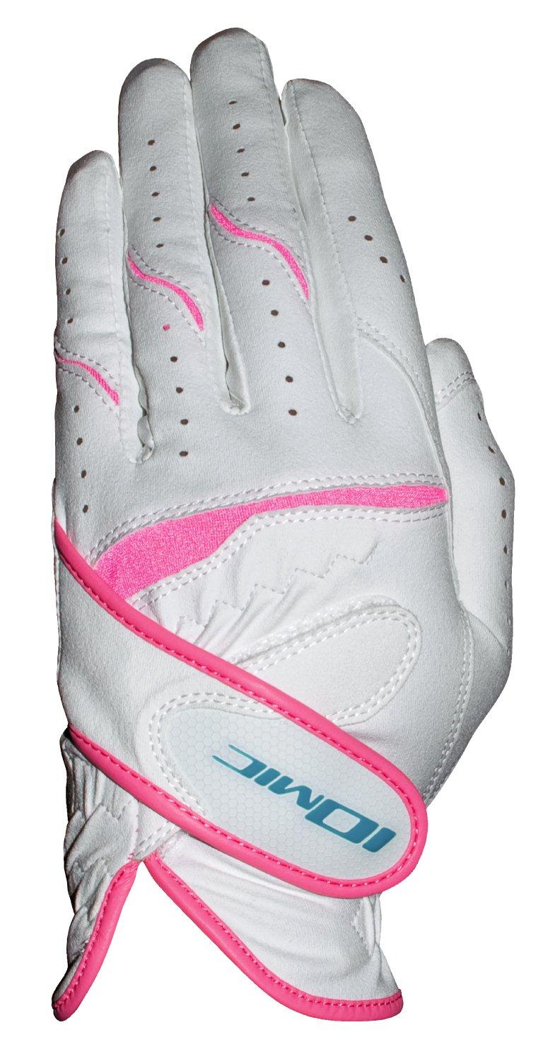 

IOMIC Golf Glove for Size Left White with Rose 19cm X-FIT Women, 19cm, Hand, Pearl,
