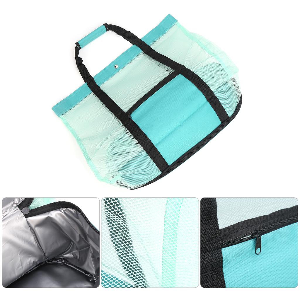 Camping Beach Mesh   Bag with Detachable Cooler Bag Multifunctional Packing  
