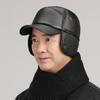 Men's Autumn and Winter Ear Protection Hat, Warm Cotton Hat, Old Man Hat, Father Leather Cap, Cold-proof Baseball Cap