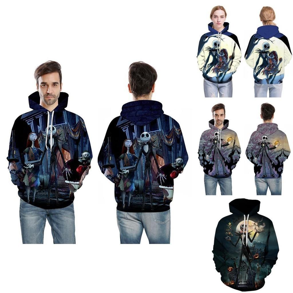 Nightmare Before Christmas Hoodie Pullover Sweatshirt Featuring Jack And Sally Design