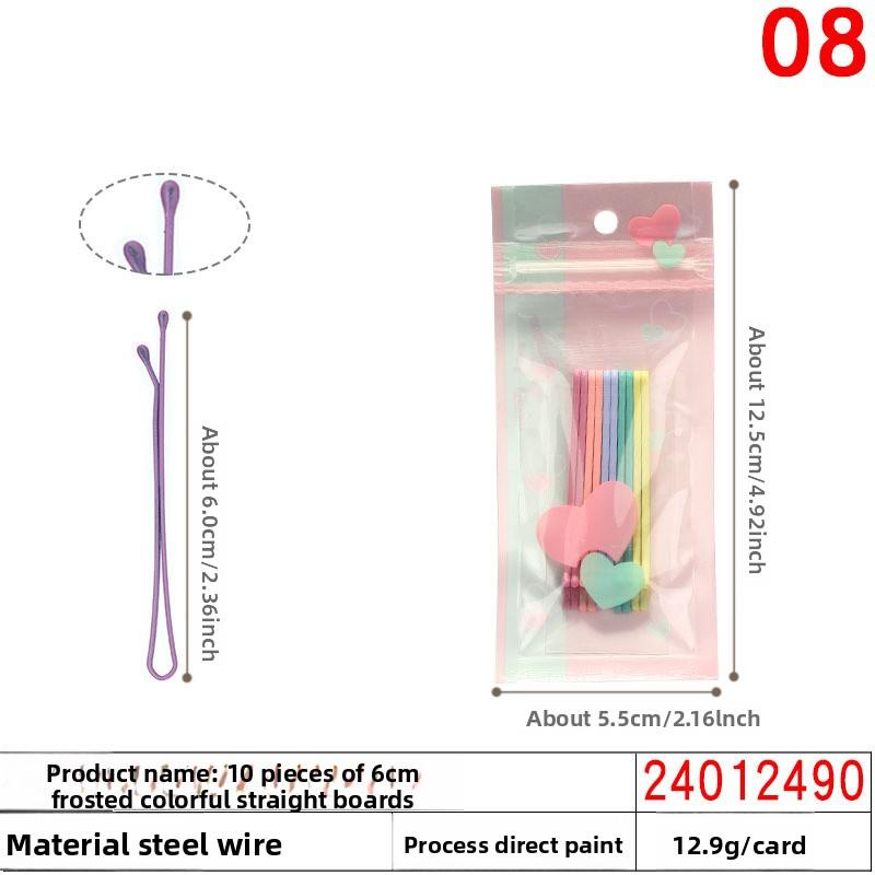 Crown Card Black Steel Clip Girls' Small Hair Clip Bangs Hair Clip Straight Clip Hair Accessory